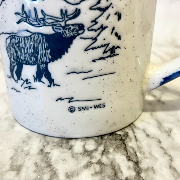 Washington mug with elk (moose?), pine trees, and logging truck - Picture 2 of 7